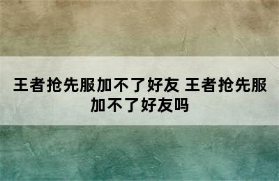 王者抢先服加不了好友 王者抢先服加不了好友吗